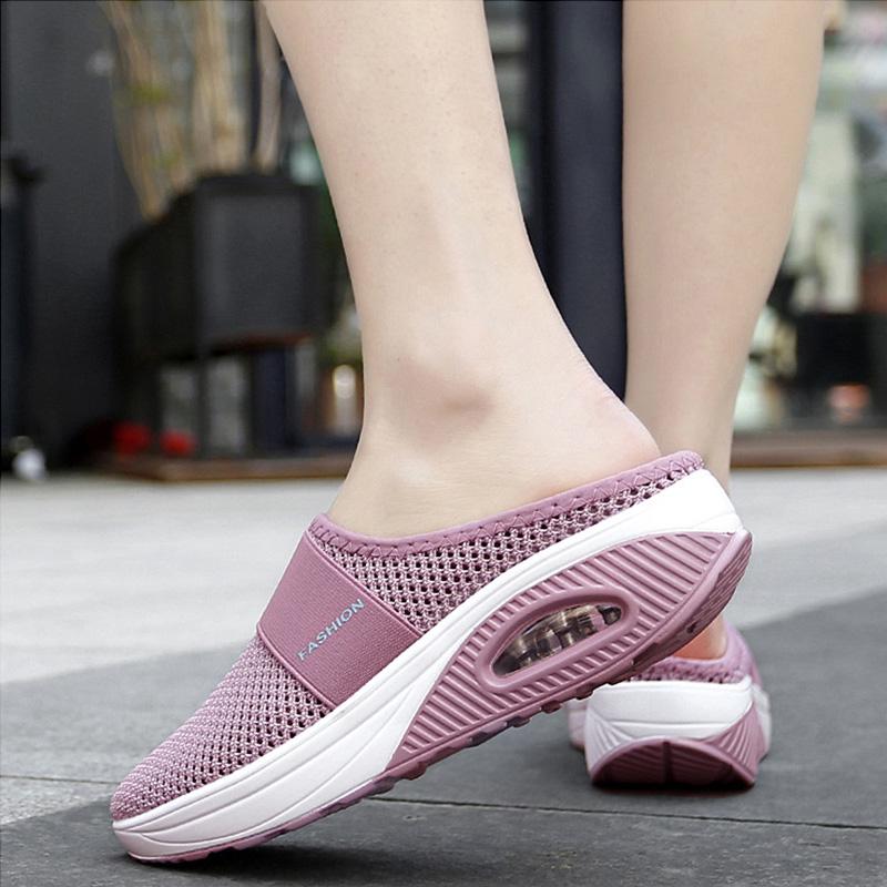Orthopedische Pantoffels met Luchtkussen Ergonomische Instapschoenen Diabetesvoeten Ademend Mesh Extra Zacht Voetondersteuning Antislip Zool Dames Heren Indoor Outdoor Comfortschoenen