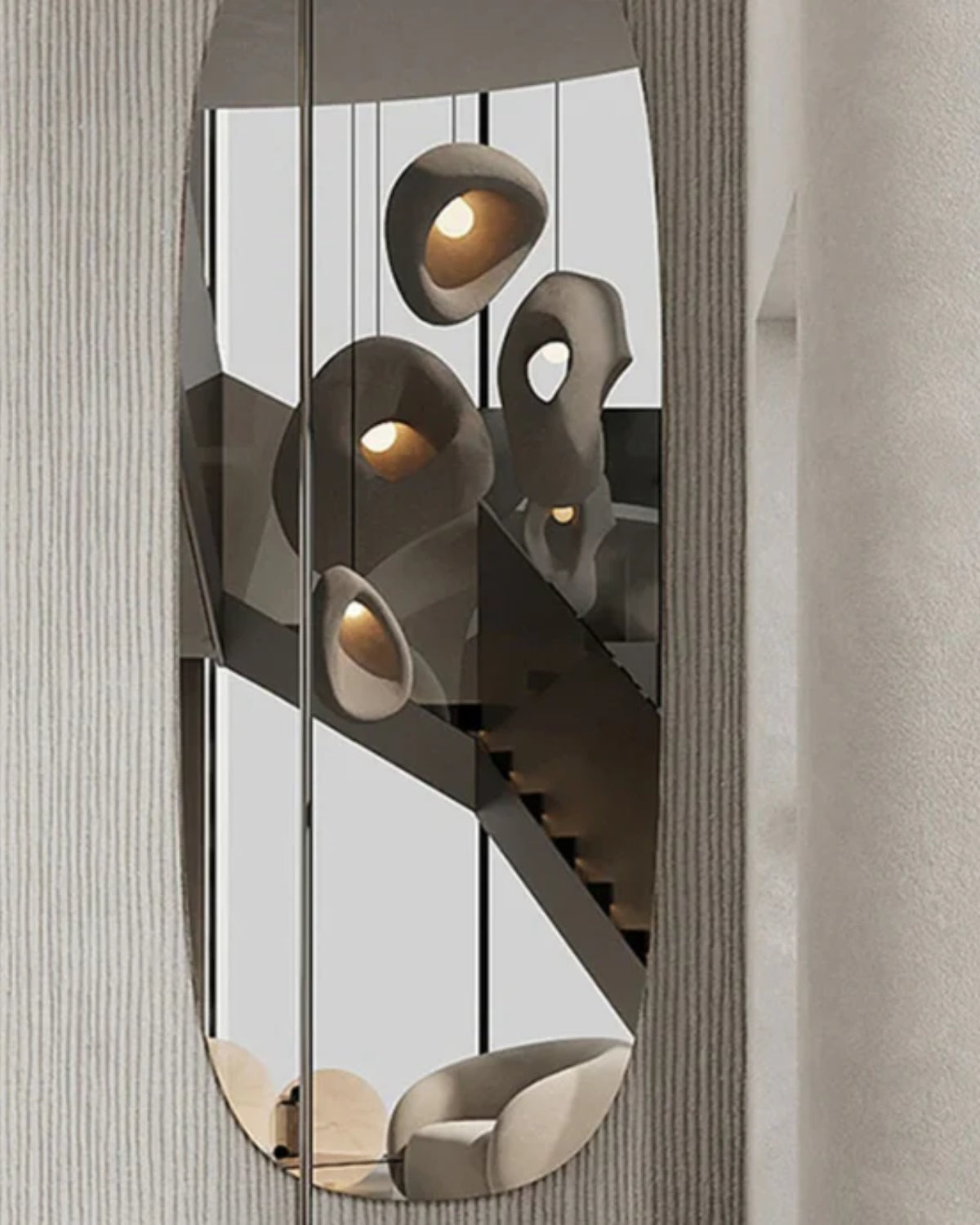 Organische Steen Hanglamp – Sculptural Elegantie voor Modern Interieur