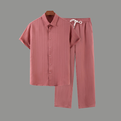 Heren Co-ord Set Zwart Japanse Stijl Luxe Look
