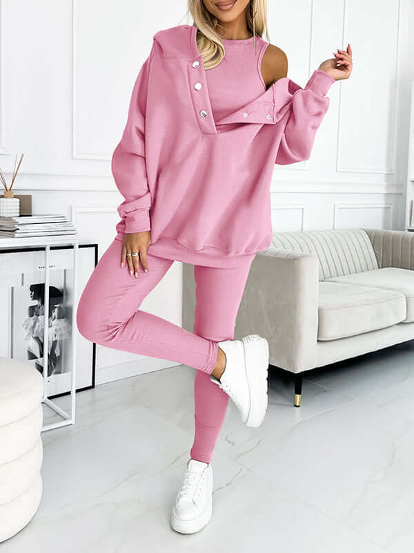 Dames Hoodie Set Fleece - Zachte Joggingbroek en Trui met Capuchon