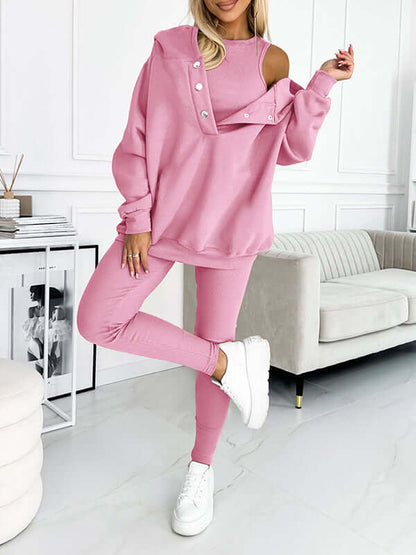 Dames Hoodie Set Fleece - Zachte Joggingbroek en Trui met Capuchon