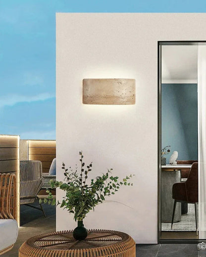 Travertin Wandlamp Modern Design met Warm LED-Licht voor Binnen en Buiten 12x25cm Waterdicht