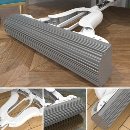Platte Dweil met Uitschuifbare Steel en Superabsorberend Wisserblad – Uitwringmechanisme voor Vloerreiniging