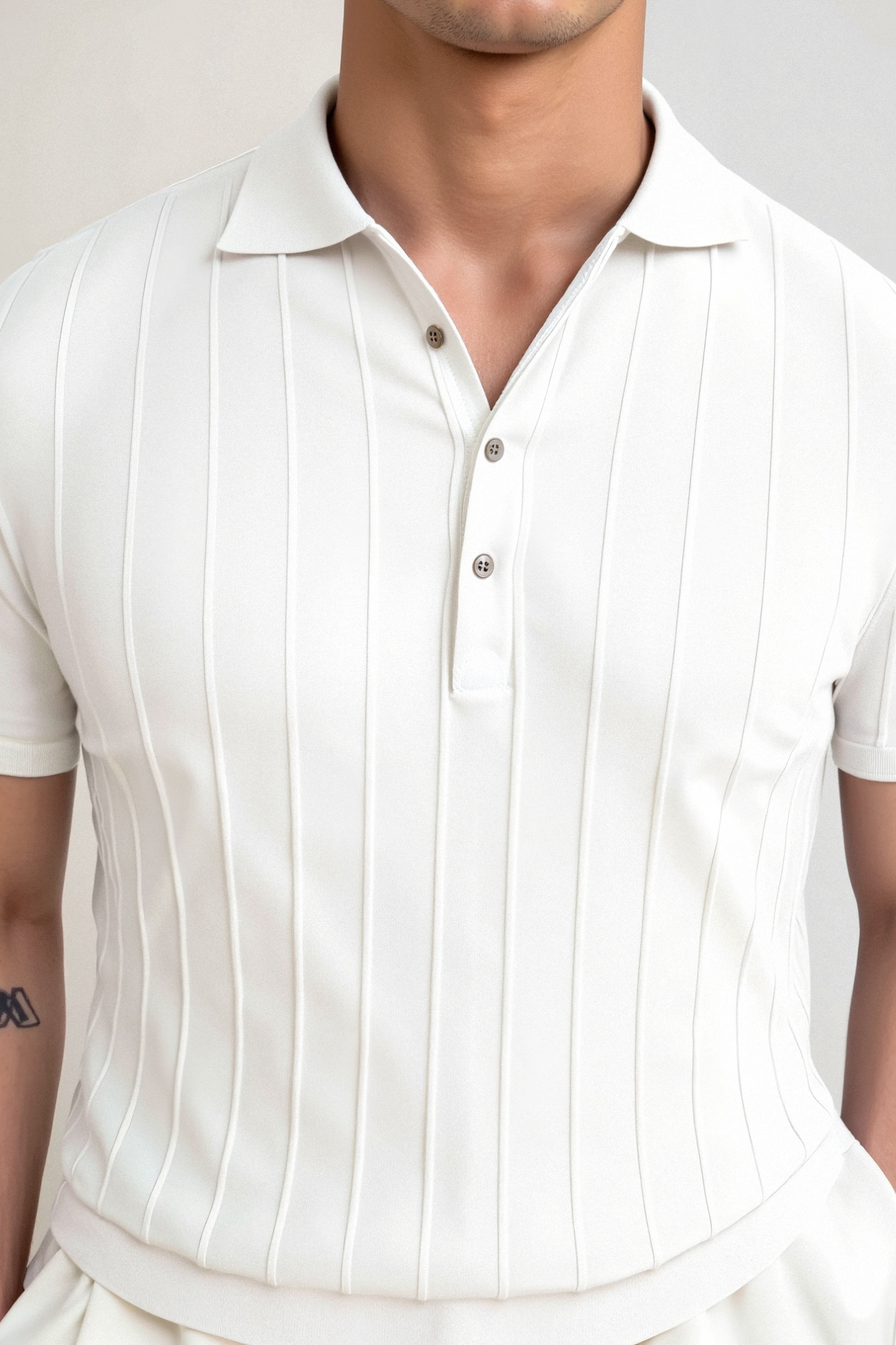 Heren Polo Wit Klassieke Stijl Elegaat