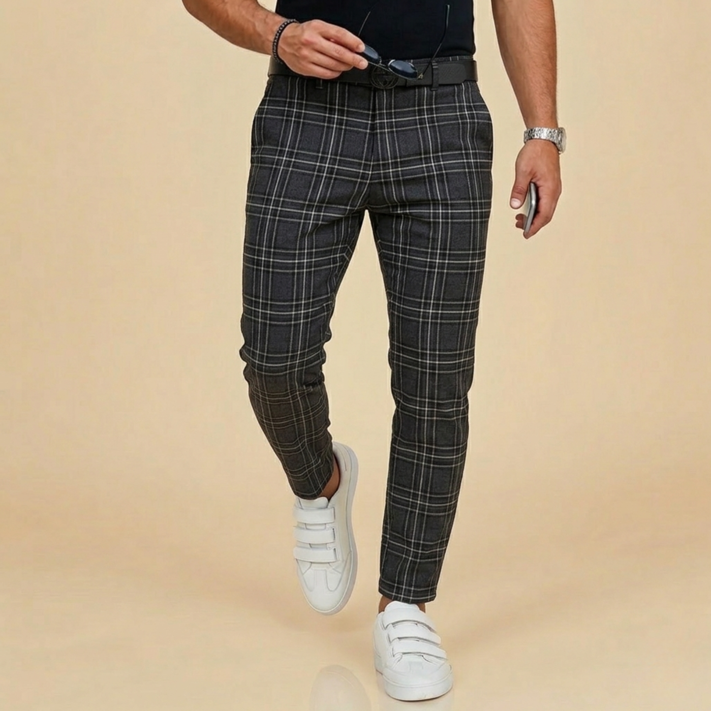Geruite Broeken voor Heren Casual Stijl