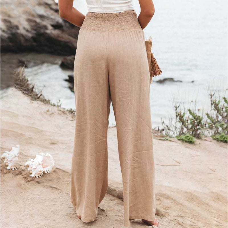 Vrouwelijke Zomerbroek Elastische Band Losse Fit Oversized