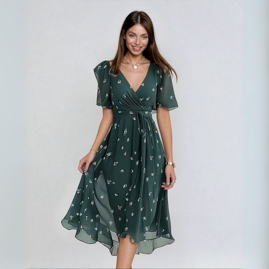 Dames Elegante Jurk Korte Mouw - StudioMarella