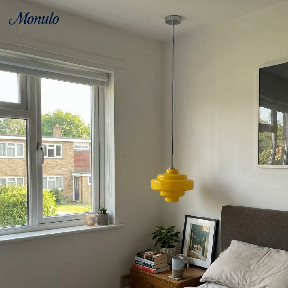 Gekleurde Glazen Hanglamp met Verstelbare Ophanging – Moderne Lichtpunt voor Eetkamer Keuken Woonkamer