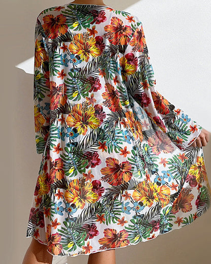 Dames Bikini Set met Rokje en Bloemenprint