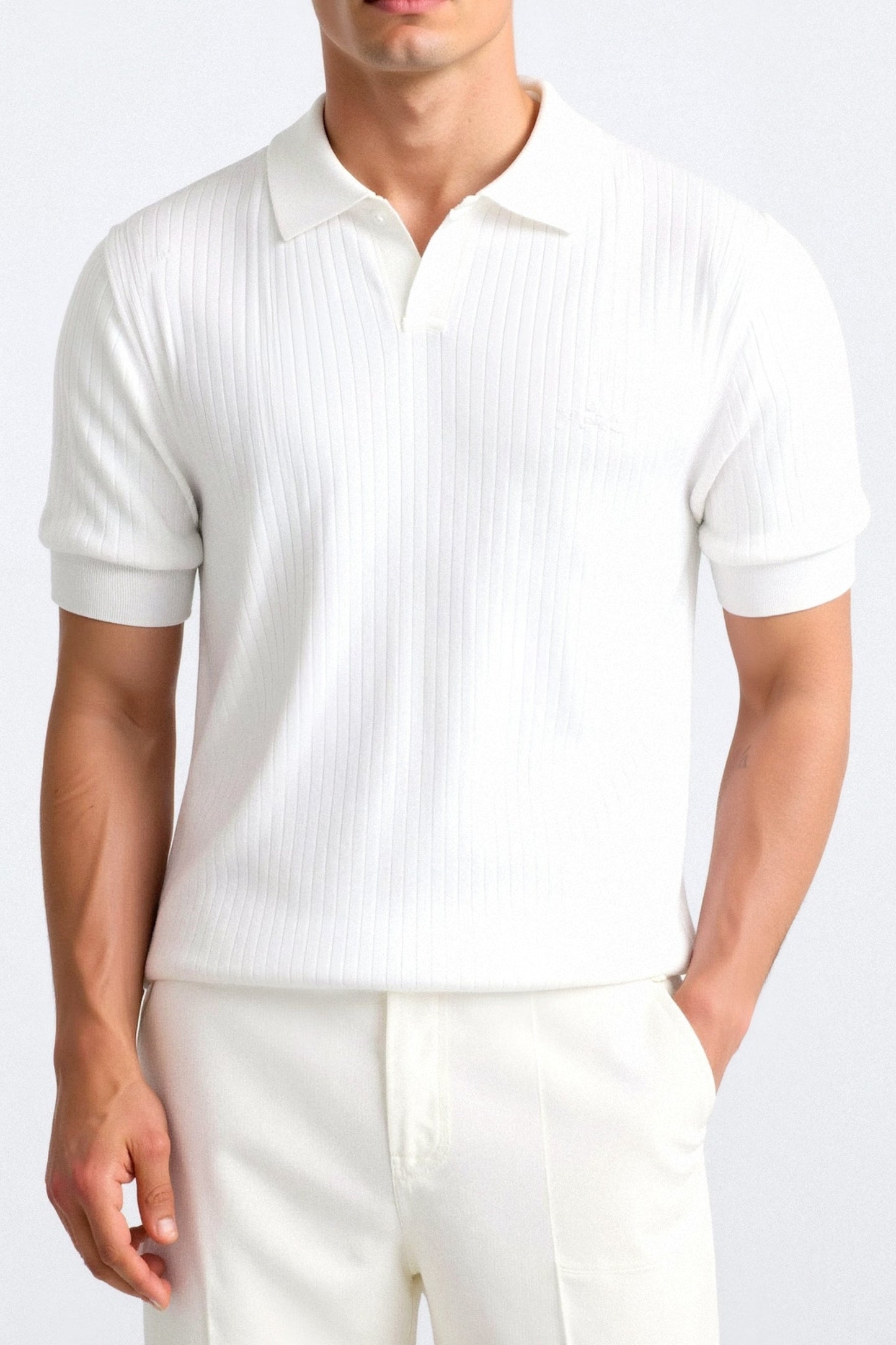 Heren Poloshirt Korte Mouwen Wit Klassiek Stijl