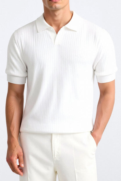 Heren Poloshirt Korte Mouwen Wit Klassiek Stijl