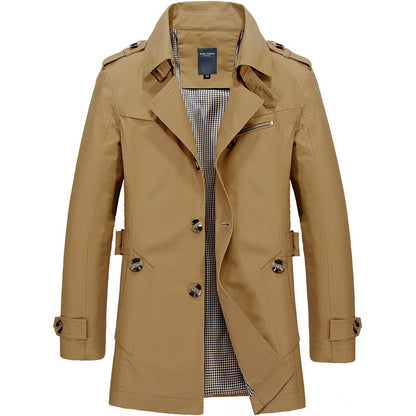 Elegante Lange Lederen Jas