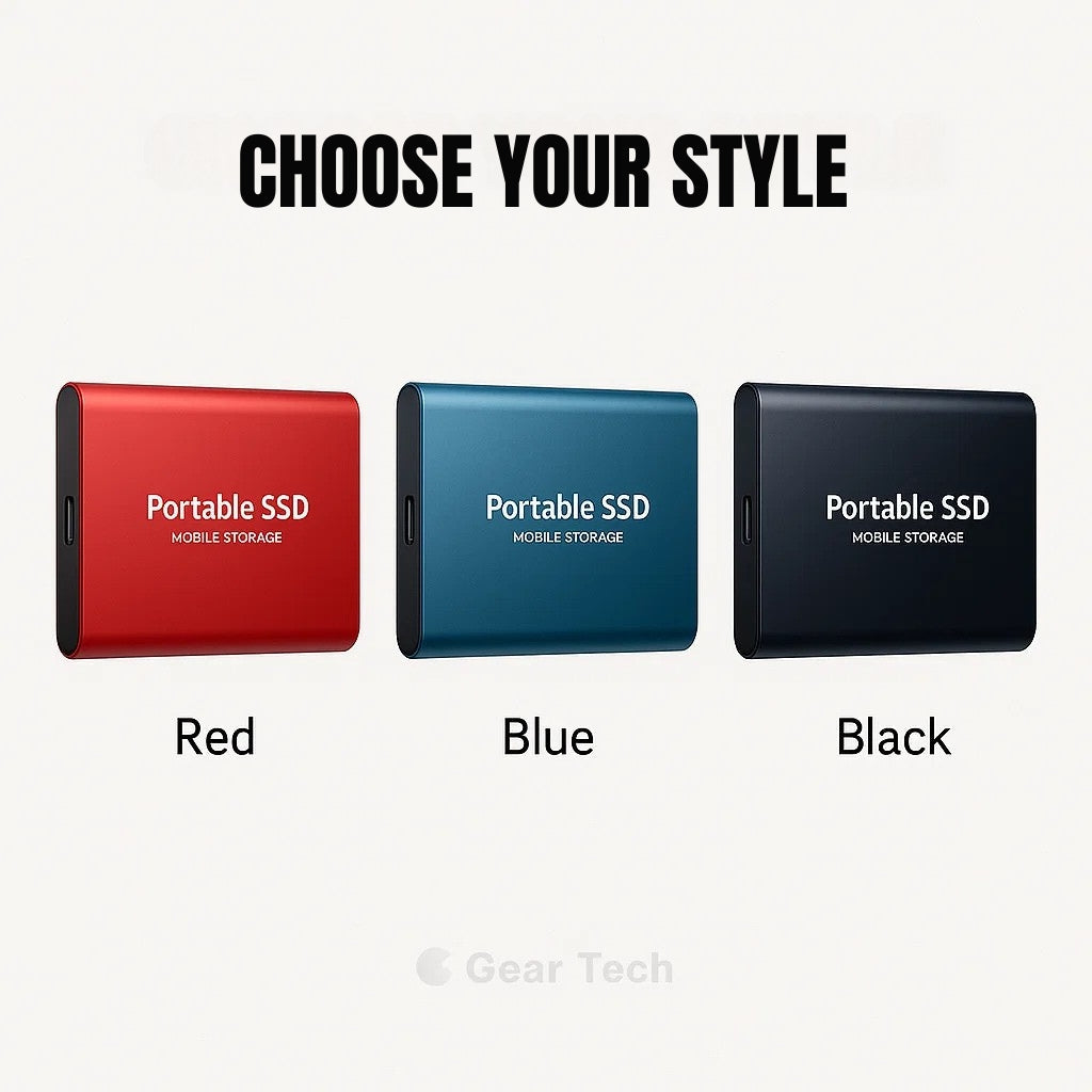 Externe SSD Harde Schijf 500 GB tot 32 TB USB 3.0 Draagbare Opslag Zwart Rood Blauw