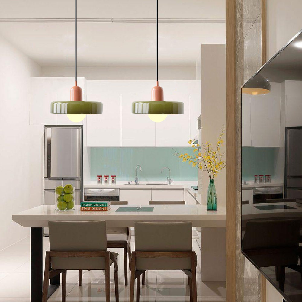 Luccon retro hanglamp glas G9 kleurrijk eettafel keuken verlichting design modern vintage