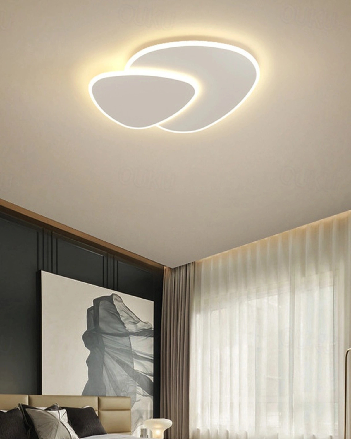 Plafondlamp Asymmetrisch Ontwerp LED Verlichting Warm Licht Modern Interieur Woonkamer Slaapkamer Eetkamer Minimalistische Designlamp