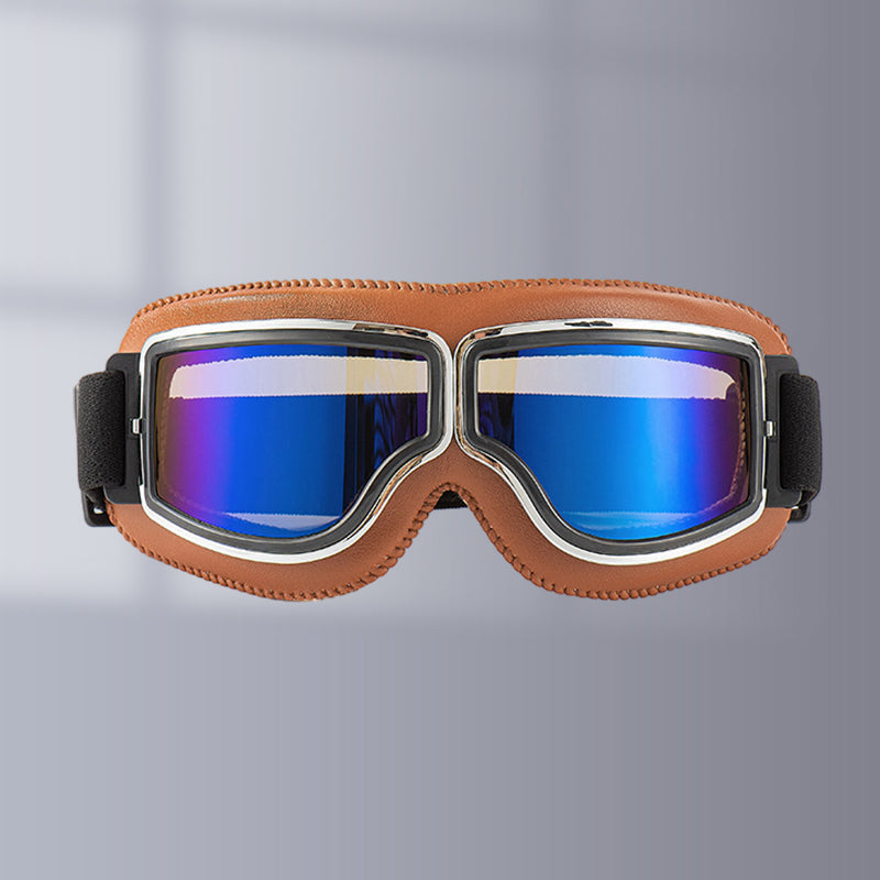 Retro Motorgoggles met Beschermglazen en Verstelbare Band