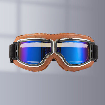 Retro Motorgoggles met Beschermglazen en Verstelbare Band