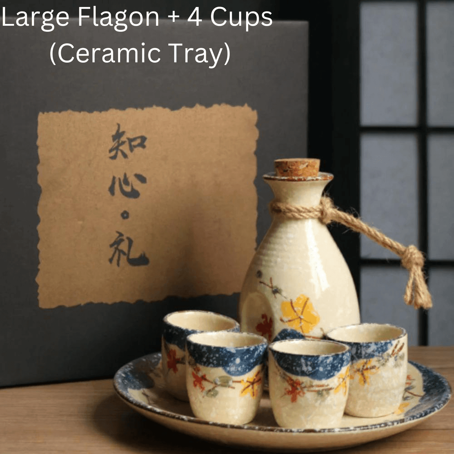 Japans Sakura Sake Serviesset met Karaf en Kopjes – Keramiek met Kersenbloesem Motief