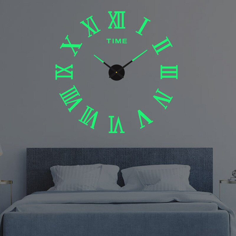 3D Creatieve Wandklok Groot Stil Uurwerk Zwart Woonkamer Moderne Wanddecoratie Minimalistisch Design XXL Klok