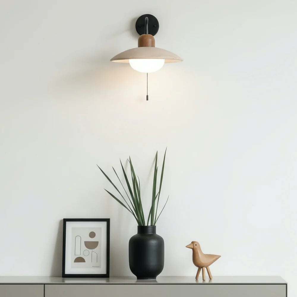 Travertijn Wandlamp Minimalistische Schijf Design Natuursteen Verlichting voor Woonkamer Slaapkamer Gang Moderne Interieur Wandverlichting met Warm Licht