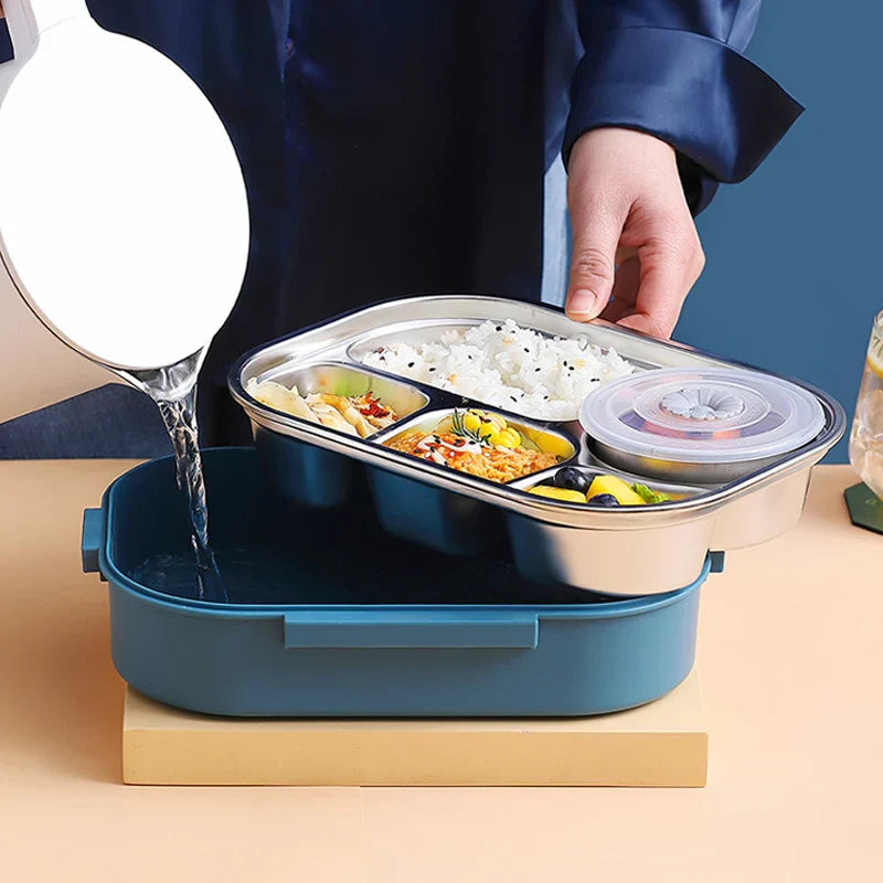 Thermo Lunchbox RVS – Houdt Eten Warm & Koud | Lekvrije Lunchbox met Vakken