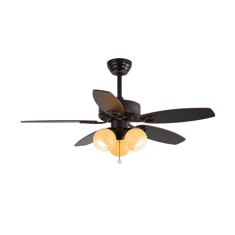 Plafondventilator met Verlichting en Afstandsbediening Klassiek Hout en Glas Ø107cm