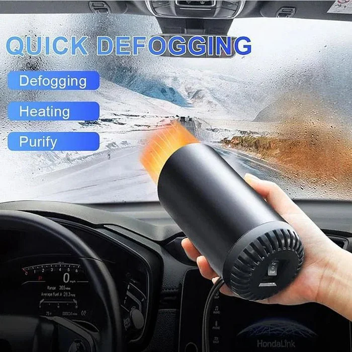 Auto Verwarming Bekerhouder 12V 150W – Compacte Voertuigkachel met 360° Draaibare Luchtstroom voor Snelle Opwarming en Ruitontdooiing