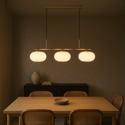 Bauhaus 3-kops hanglamp glas metaal zwart kookeiland eetkamer verlichting moderne design lamp minimalistisch interieur