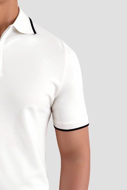 Herenshirt Poloshirt met Rits en Contrasterende Kraag wordt: 
Herenshirt Poloshirt Met Rits En Contrasterende Kraag Modern Design