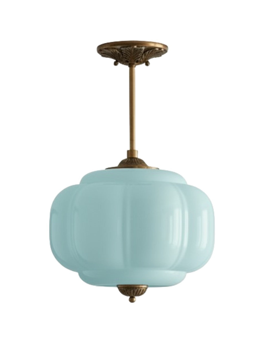 Vintage Melkglas Plafondlamp Geschulpt Rand Wit Roze Groen Blauw Helder Mat Glas Semi-Flush Hanglamp Messing Zwart Finish