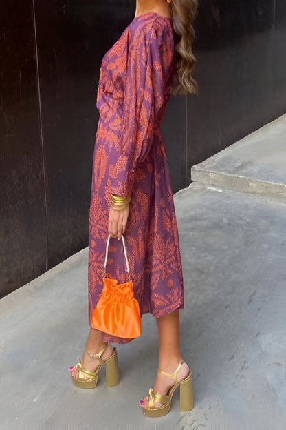 Midi Jurk met Bloemen Mooie Details Stijlvol