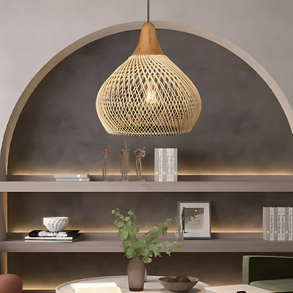 Rotan Hanglamp Boho Natuur Ø40 Ø50 Ø60 Zwart Of Naturel LED