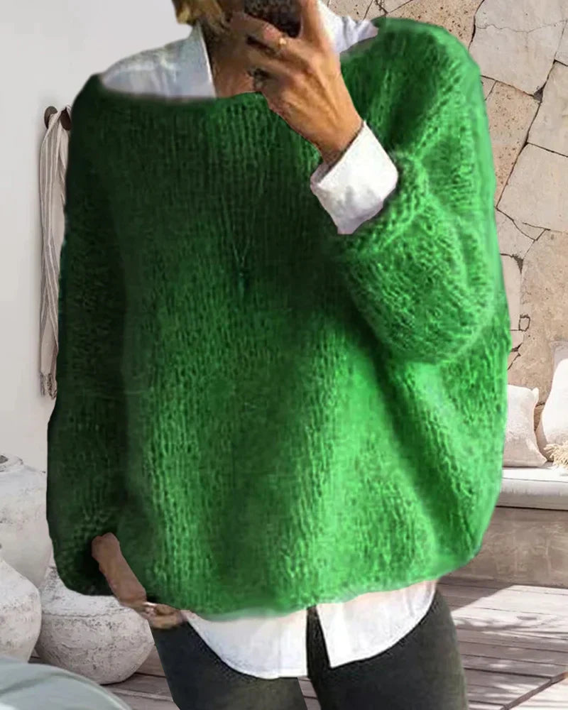 Dames Trui Off-shoulder Zacht Bontkleuren