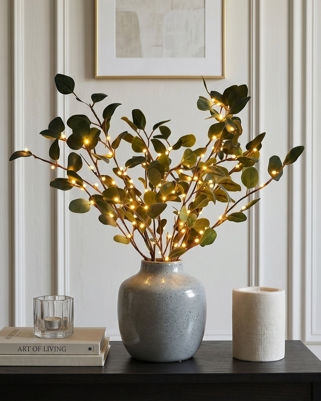 Decoratieve LED Verlichtingstak met Natuurlijke Bloesemvorm 70cm – Flexibele Sfeerverlichting voor Vazen en Schoorsteenmantels
