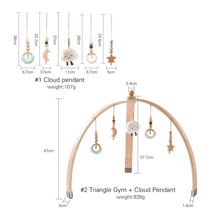 Houten Speelboog met Hangend Speelgoed voor Baby's - Stimuleert Motoriek en Zintuigen - Natuurlijk Hout - Nordic Design