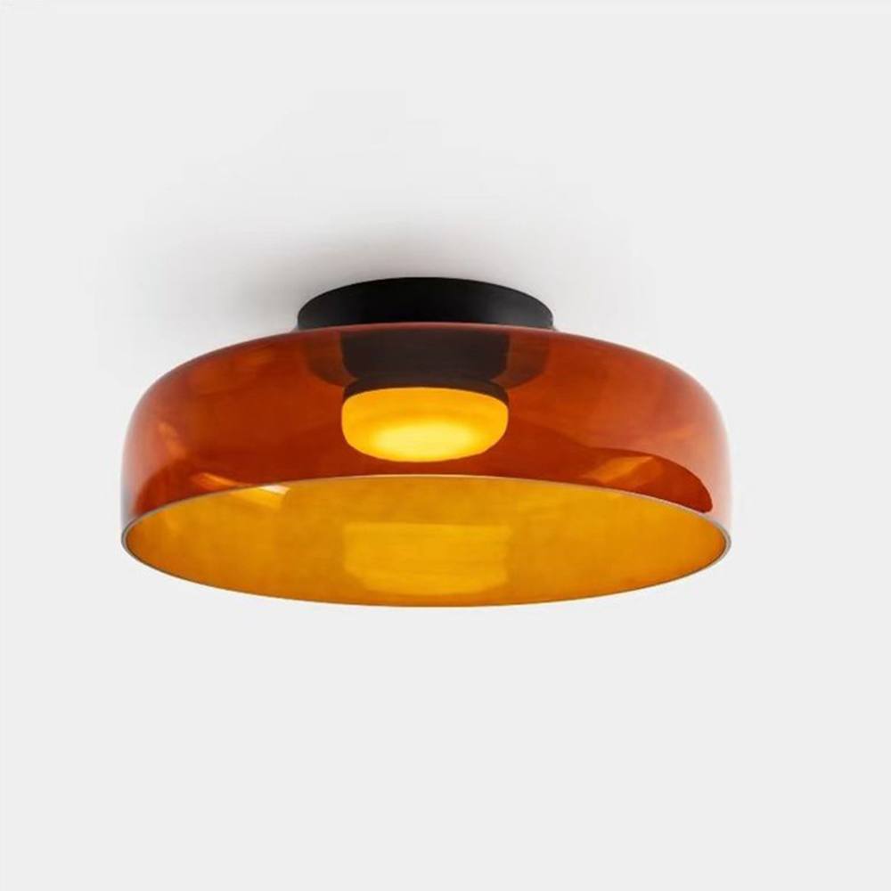Design Glazen Plafondlamp met Gelaagde Structuur — Elegant Lichtspel voor Eetkamer, Woonkamer en Slaapkamer