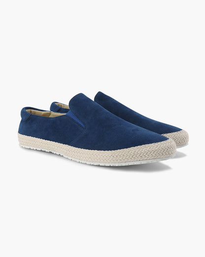 Suède Herenschoenen Espadrille Slip-On Sneaker met Jute Zool