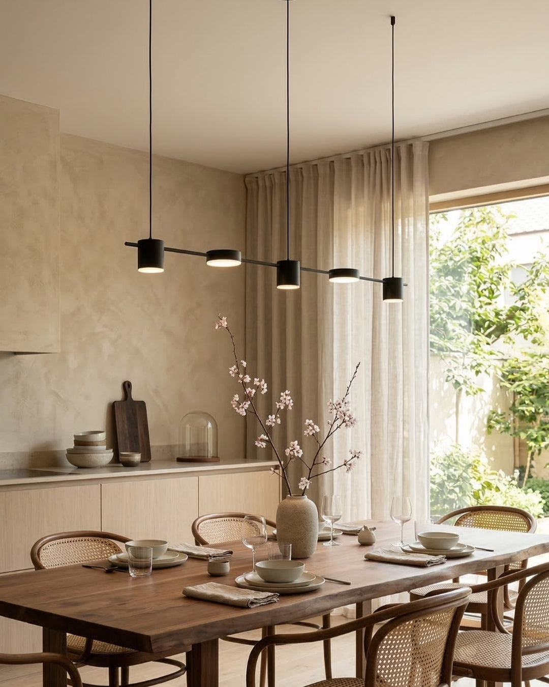 Lineaire LED Hanglamp Helios – Moderne Verlichting met Metaal en Acryl voor Eetkamer en Woonkamer