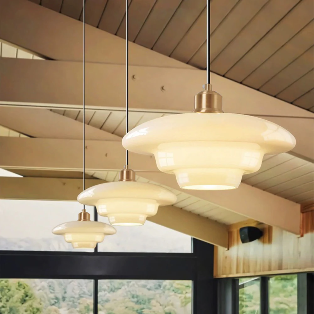 Hanglamp Glas E27 Goud Rond Woonkamer Eettafel Keuken Organisch Design Sfeerverlichting Modern Interieur