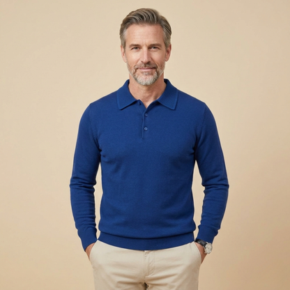 Mannen Poloshirt Lange Mouwen Stijlvol Klassiek