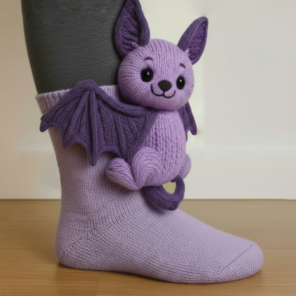 Dames Gebreide Socken met 3D Dieren voor Binnen