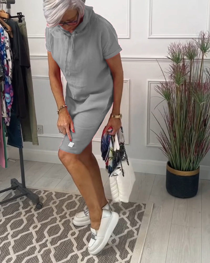 Vrouwelijke Zomerjurk Korte Mouwen Casual Model