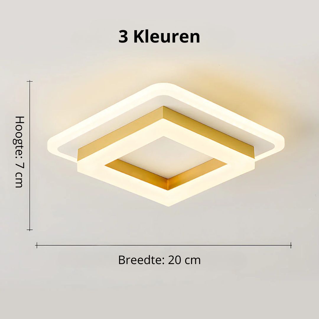 Vierkante LED Plafondlamp 1920 Lumen Zwart Wit Slaapkamer Hal Woonkamer Moderne Plafonnière Geometrisch Design Verlichting Binnen