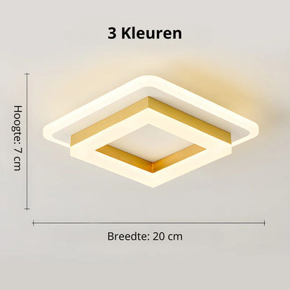 Vierkante LED Plafondlamp 1920 Lumen Zwart Wit Slaapkamer Hal Woonkamer Moderne Plafonnière Geometrisch Design Verlichting Binnen