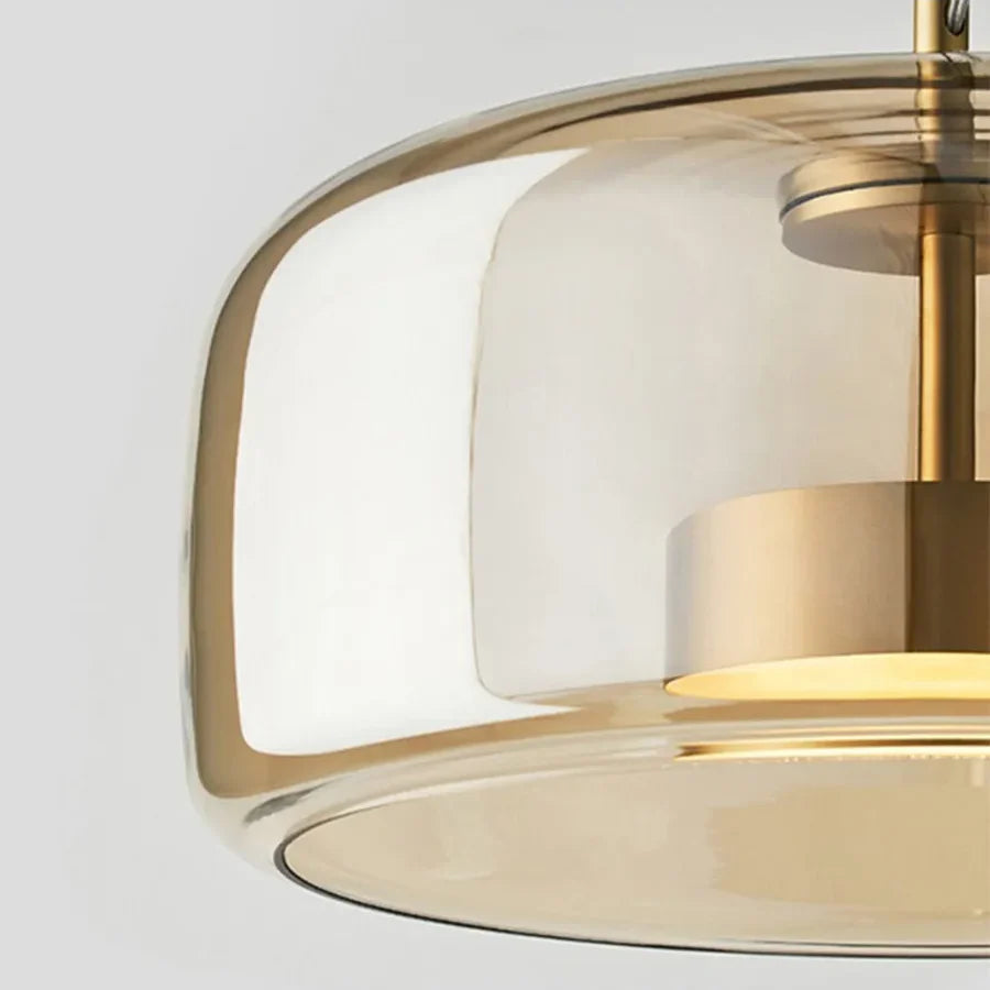 Nordische Hanglamp Glas LED Cognac Rookgrijs Scandinavisch