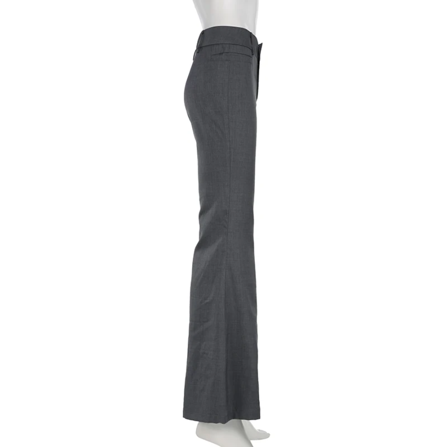 Elegante Broek Hoog Uitgesneden met Wijde Pijpen
