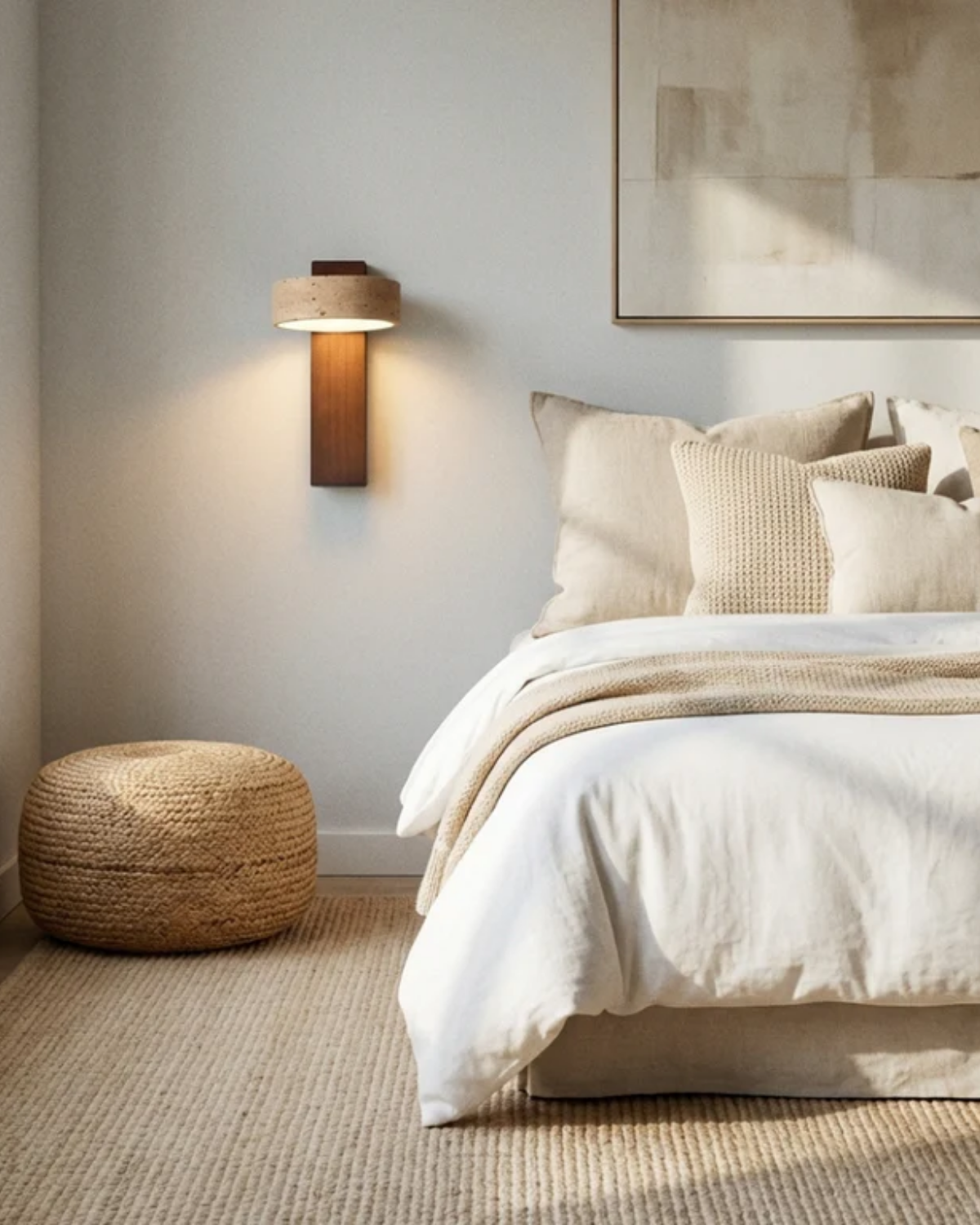 Travertijn Wandlamp Natuursteen Warm Licht voor Woonkamer Slaapkamer Gang Scandinavische Stijl Sfeerverlichting Premium Wandverlichting Tijdloos Design