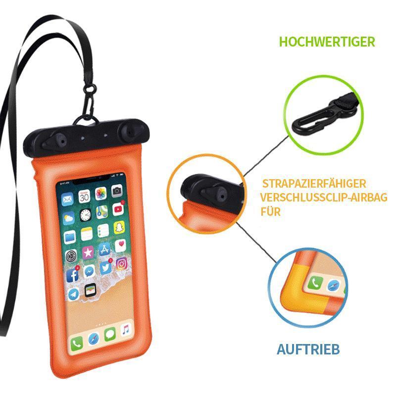Waterdichte Drijvende Smartphonehoes – Touwtje – Universeel – Bescherming tot 30m Diepte – Zwemmen Snorkelen Strand – Geel Roze Oranje Blauw Groen