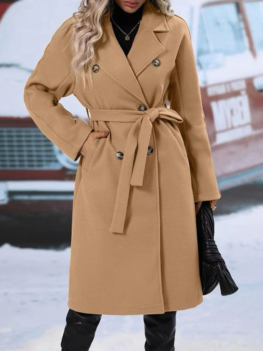 Dames Trenchcoat Waterdicht Warm met Dubbele Knoopsluiting - StudioMarella