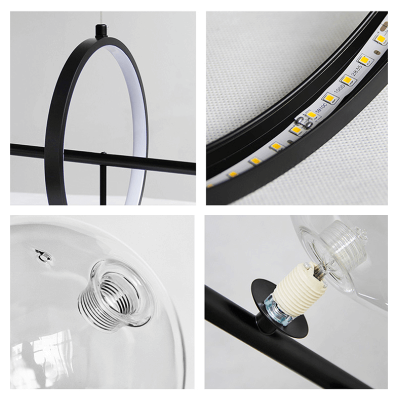Glazen Hanglampen Lineair - Modern Gouden of Zwarte Hanglamp met 7 of 10 Lichtpunten - Inclusief G9 LED Lampen - Verstelbare Hoogte voor Keukeneiland Eettafel